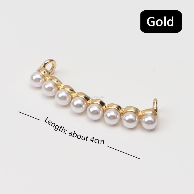 2PCS DIY Shoes Decoration Shoelace Charms Buckle Chain Pearls Waves Accessories Gift for Women Girl 