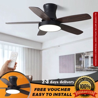 (COD）Nordic Modern Ceiling Fan Industrial Ceiling Lamp 42Inch Ceiling Fan With Light Remote Control