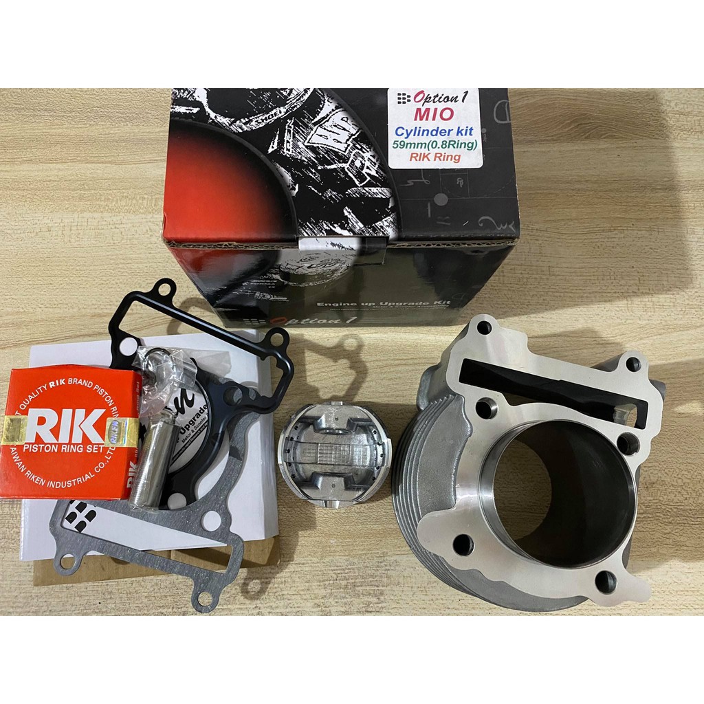 Cylinder Block Set 59mm Dome Type With Valve Pocket STEEL BORE (Mio