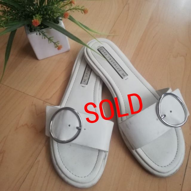 Zara Trafaluc White Sandals #36/37 