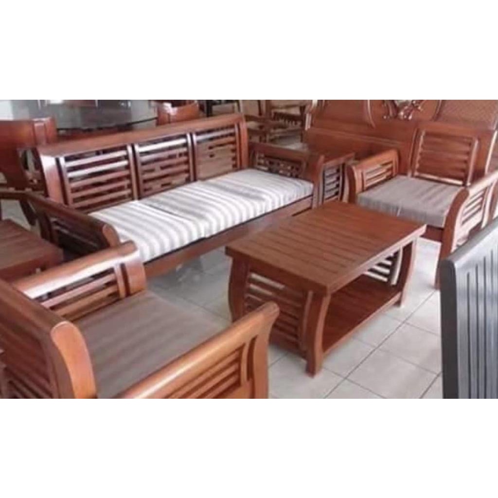 WOODEN FURNITURE SALA SET WEAVE DESIGN | Shopee Philippines