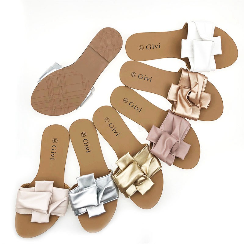  GIVI  FASHION FLAT SANDAL  NEW ARRIVAL WITHE BOX SLIPON 