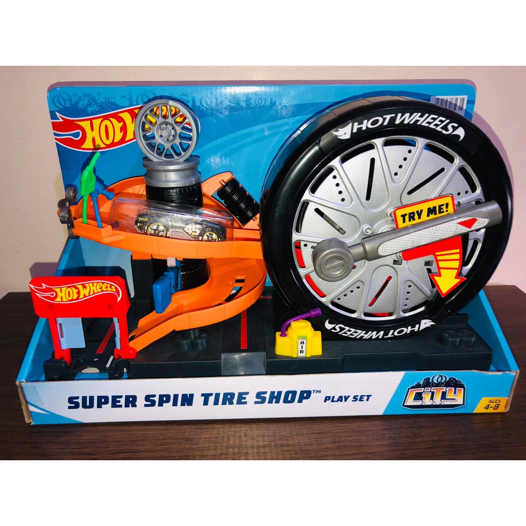 hot wheels city super spin tire shop