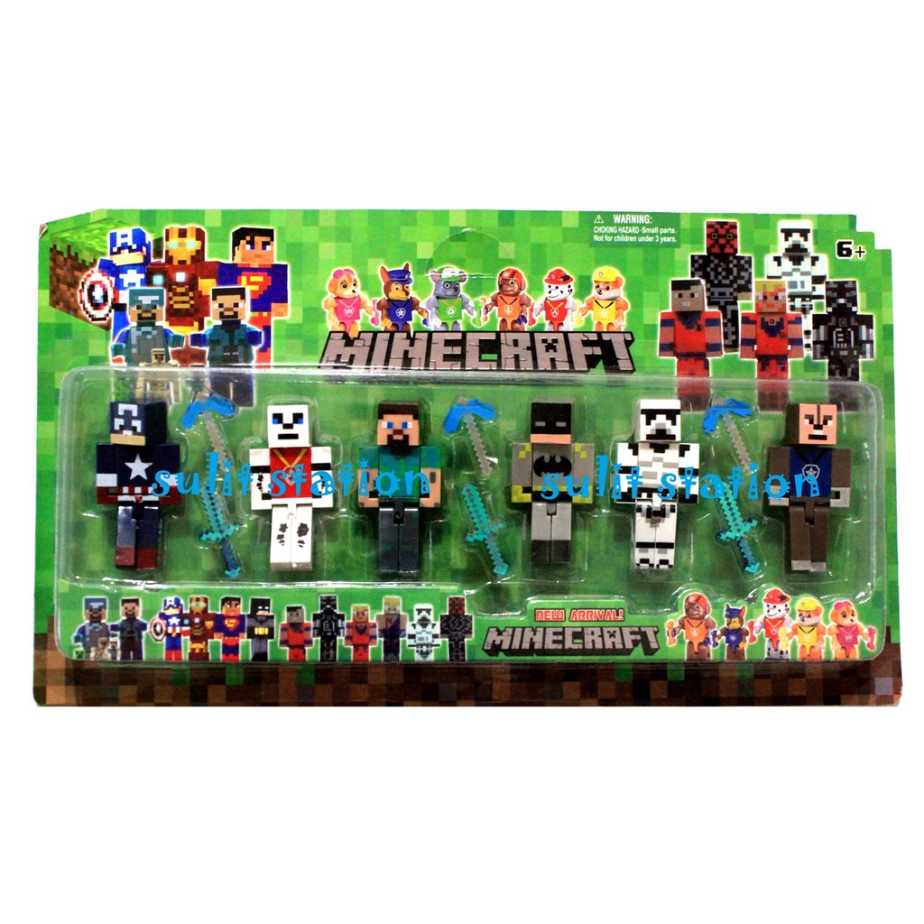 Heroes Minecraft Superman Steve Creeper Batman Toy Figures