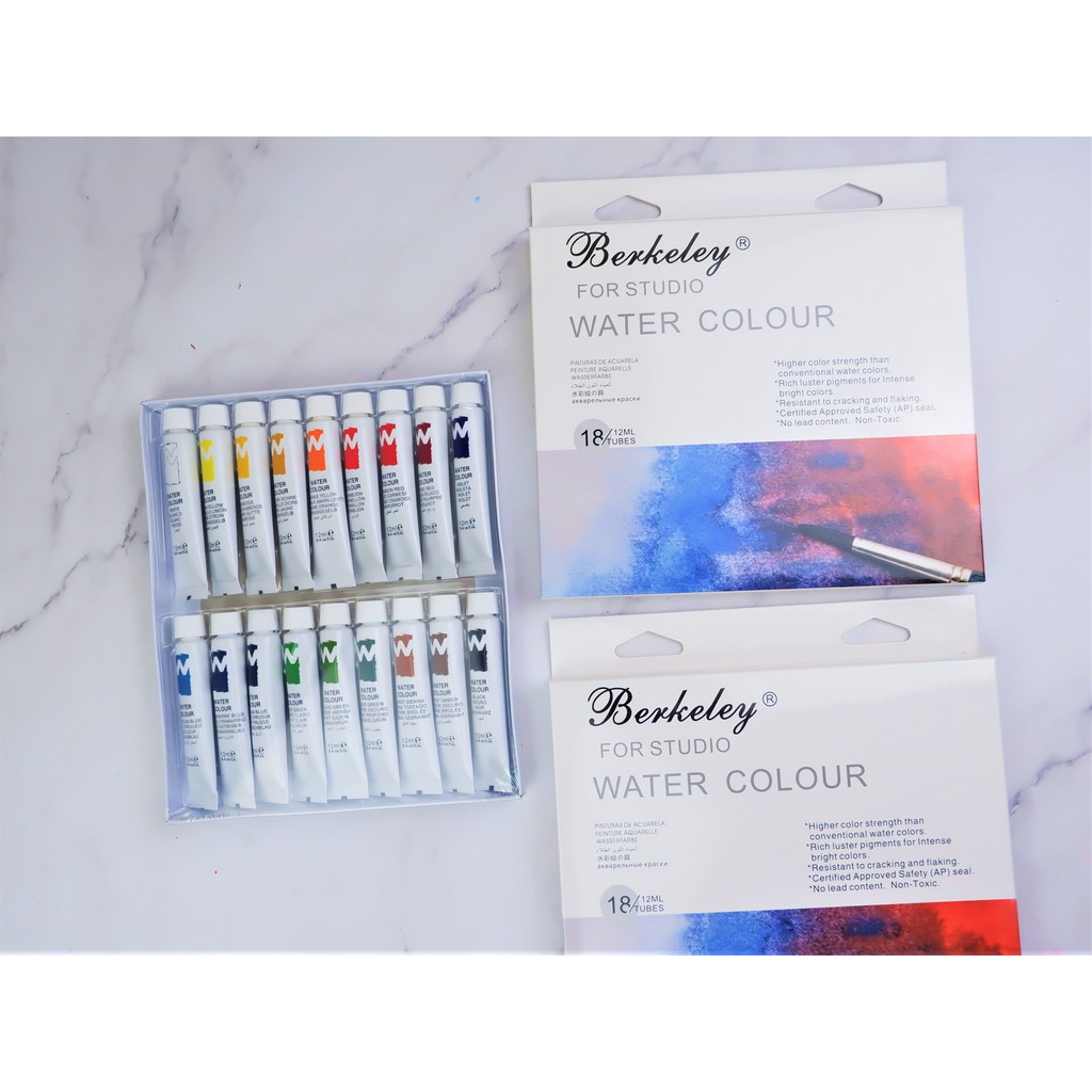 Berkeley Watercolor Paint in Tubes - 18 Colors per Set | Shopee Philippines