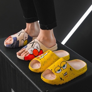 [ON SALE] HOT Tiktok Slippers Kaws Yeezy Slides Style Couple Spongebob ...