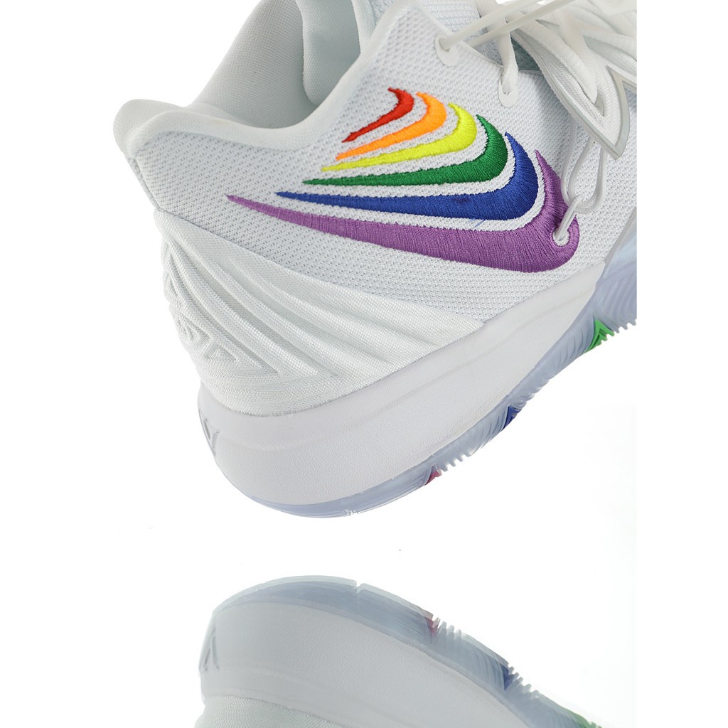 kyrie 5 multicolor white