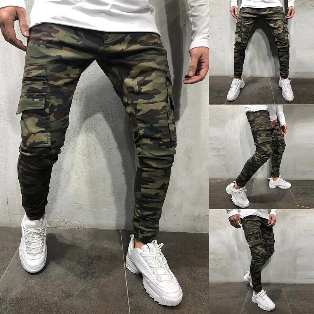 fashion camouflage slim casual pants
