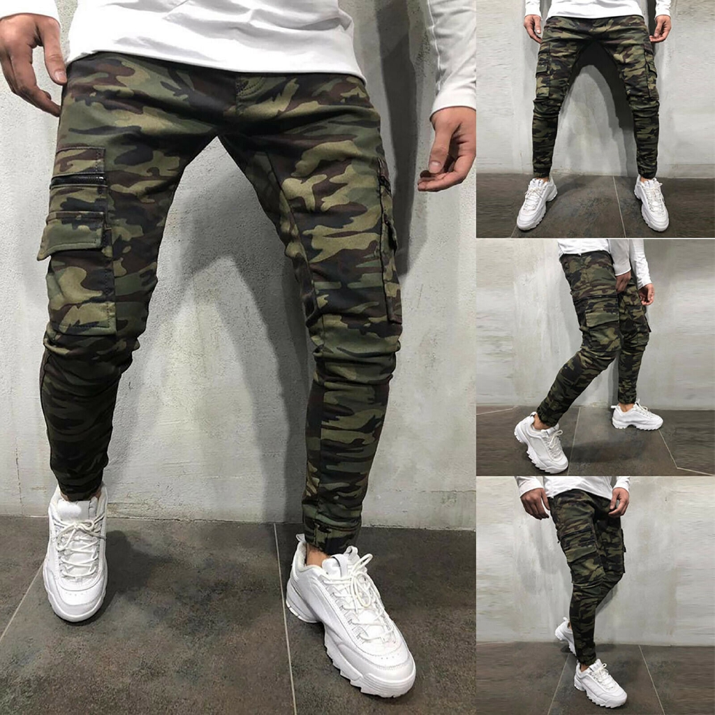 skinny camo cargo pants mens