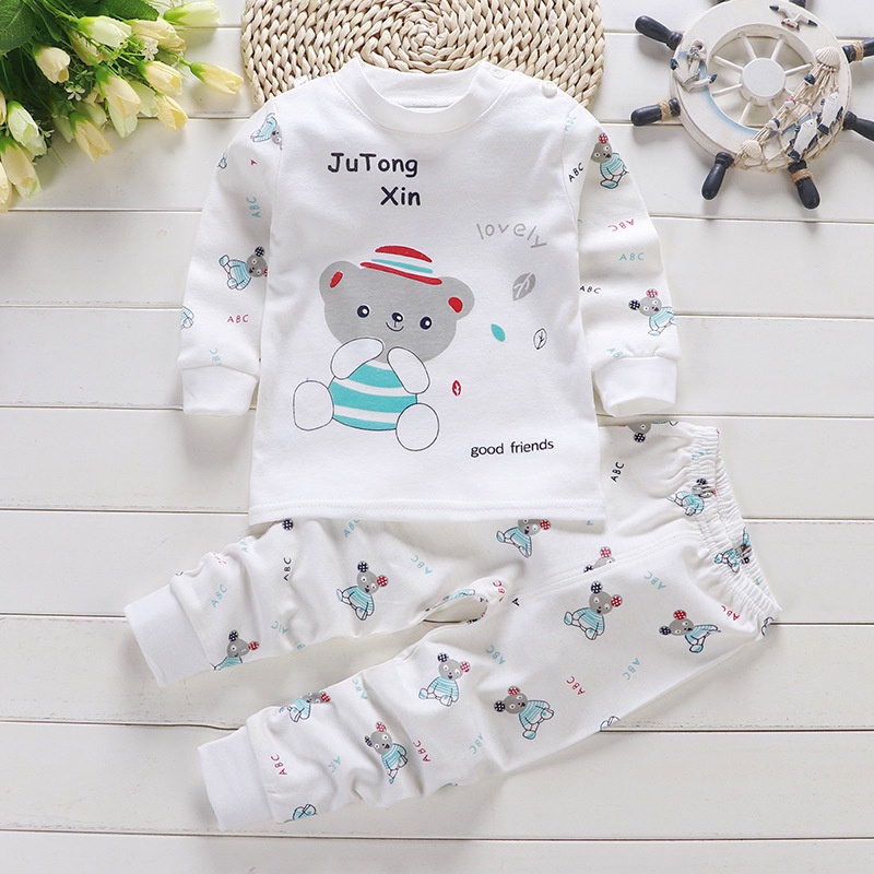 ReadyStok Baby Baju Tidur Pajamas kids kanak sleepwear nightwear with long sleeves and pants