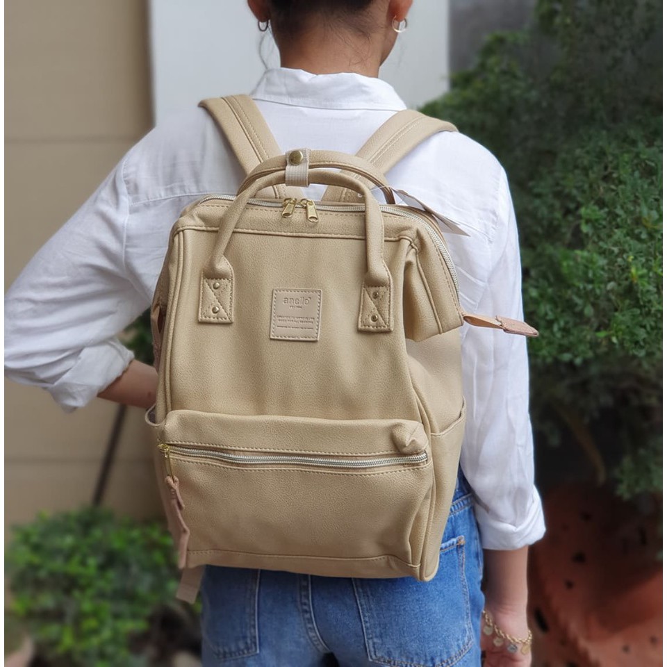 mini beige backpack