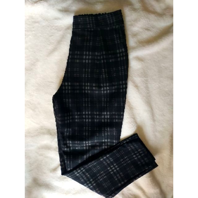 black plaid trousers