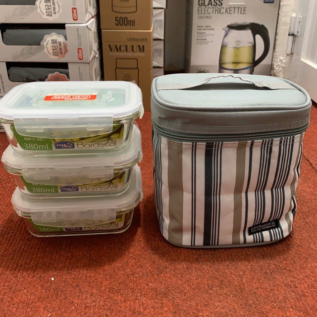 Set Of 3 Glass Boxes With Lock & Lock Bag LLG422S3 3 x (380ML) Shopee