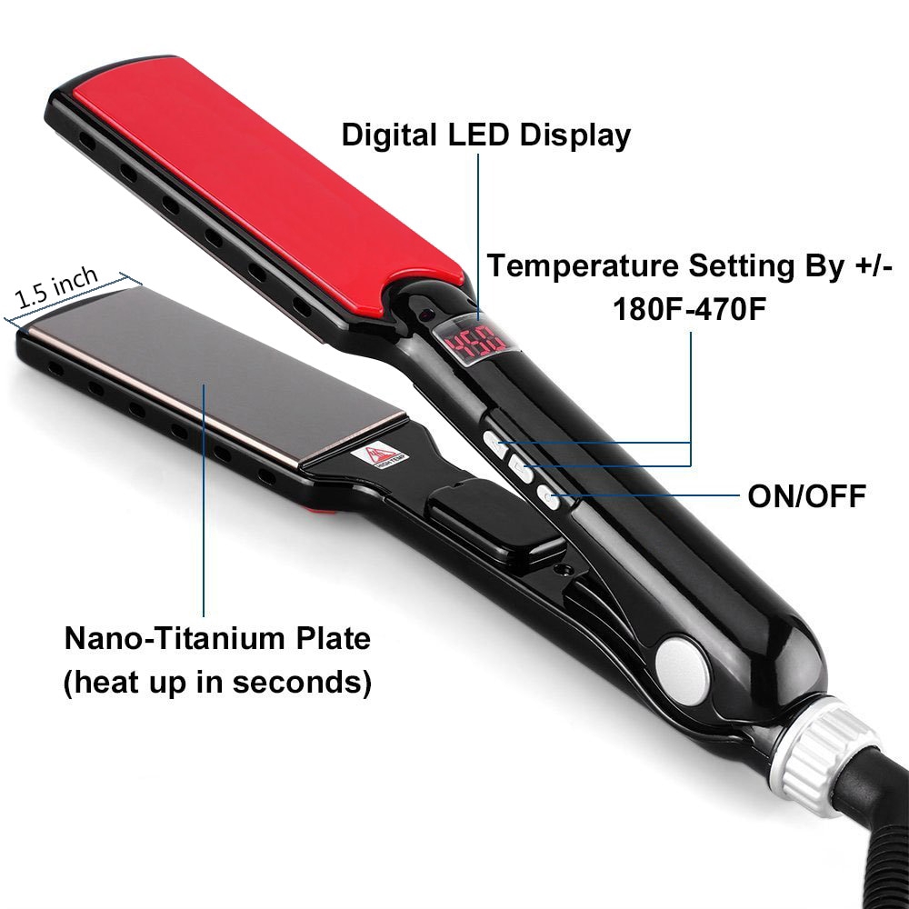 wide flat irons for hair