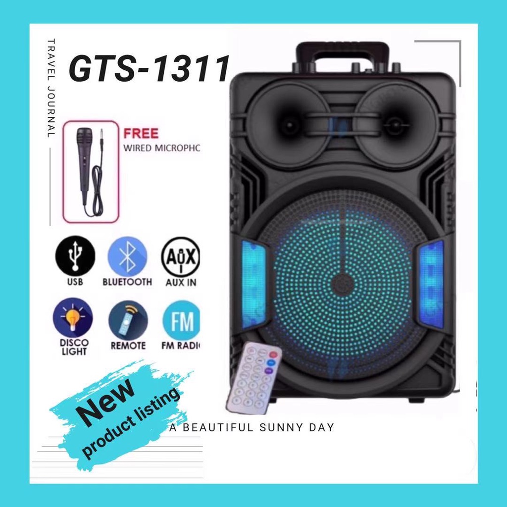 Original Super Bass Portable Bluetooth Speaker with Mic GTS1311 12
