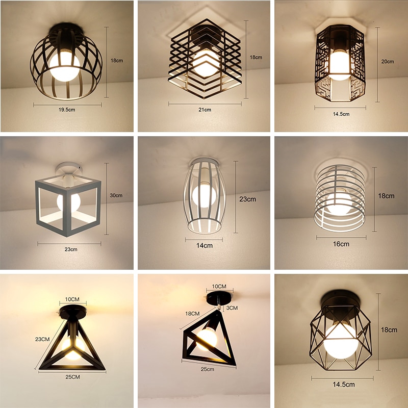 Led Ceiling Lights Modern Plafondlamp Home Lighting Living Room Vintage Cage Ceiling Lamp E27 Shopee Philippines