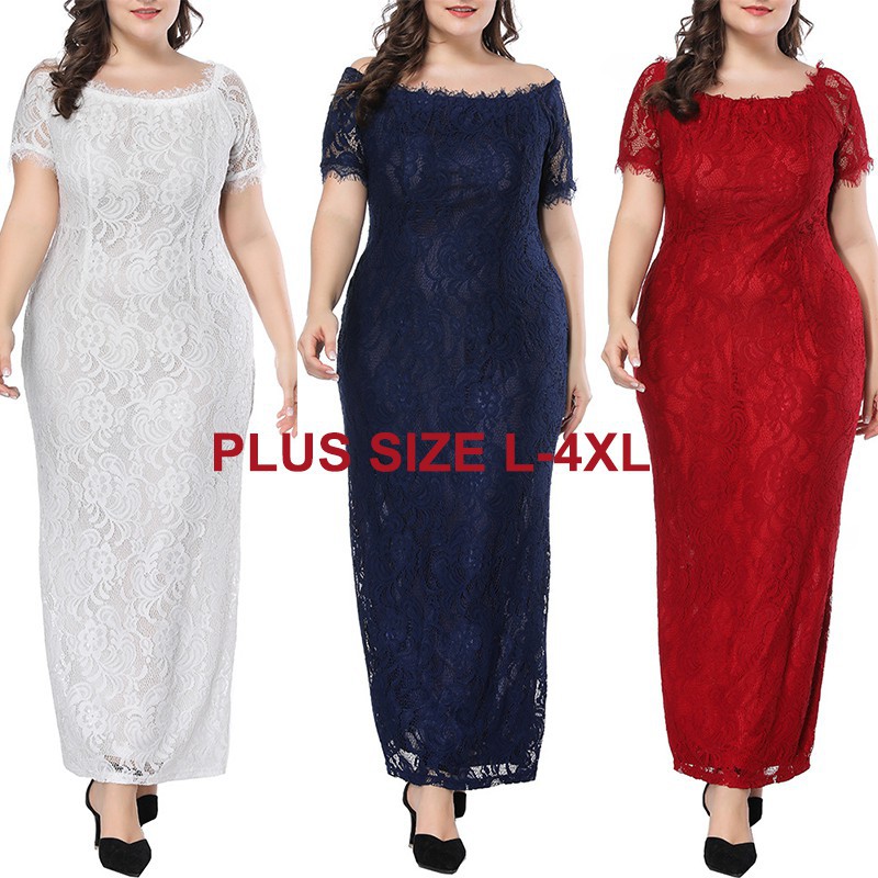 red and white dress plus size