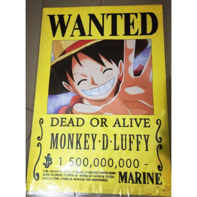 Anime Yellow Wanted One Piece Poster Shopee Philippines