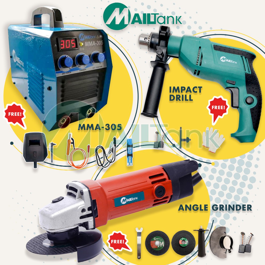 MAILTANK(W003+SH01+SH09) MMA305 WELDING MACHINE & ANGLE GRINDER