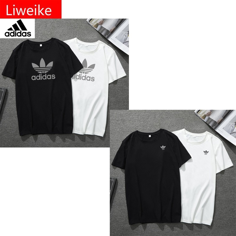 Adidas Couple Shirt Cotton T-shirt Men Tee Women Short Sleeve Soft T ...