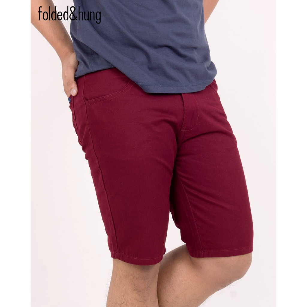 burgundy chino shorts