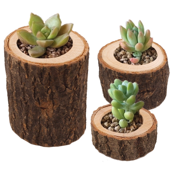 Wooden Candlestick Candle Holder Table Decoration Succulent Plant