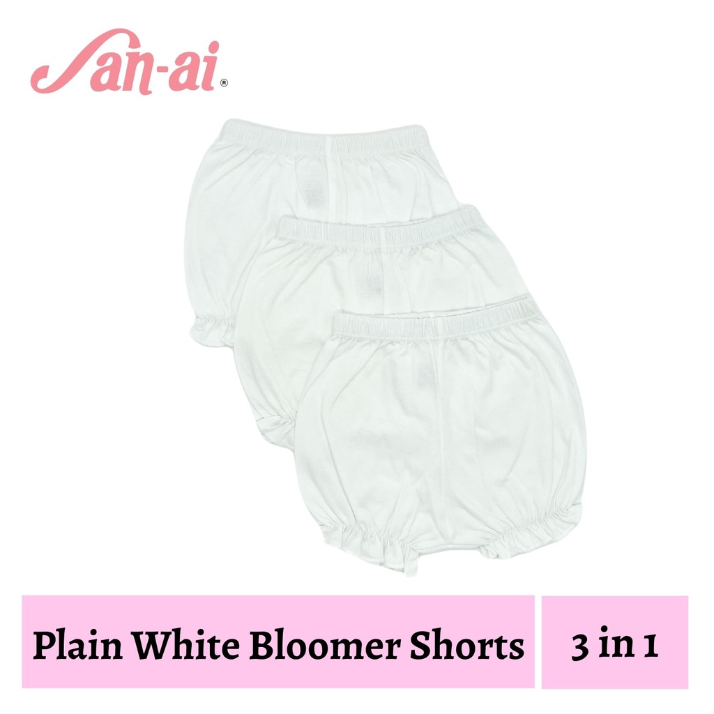 Sanai Infant Baby Plain White Bloomer Short 3 in 1 Shopee Philippines