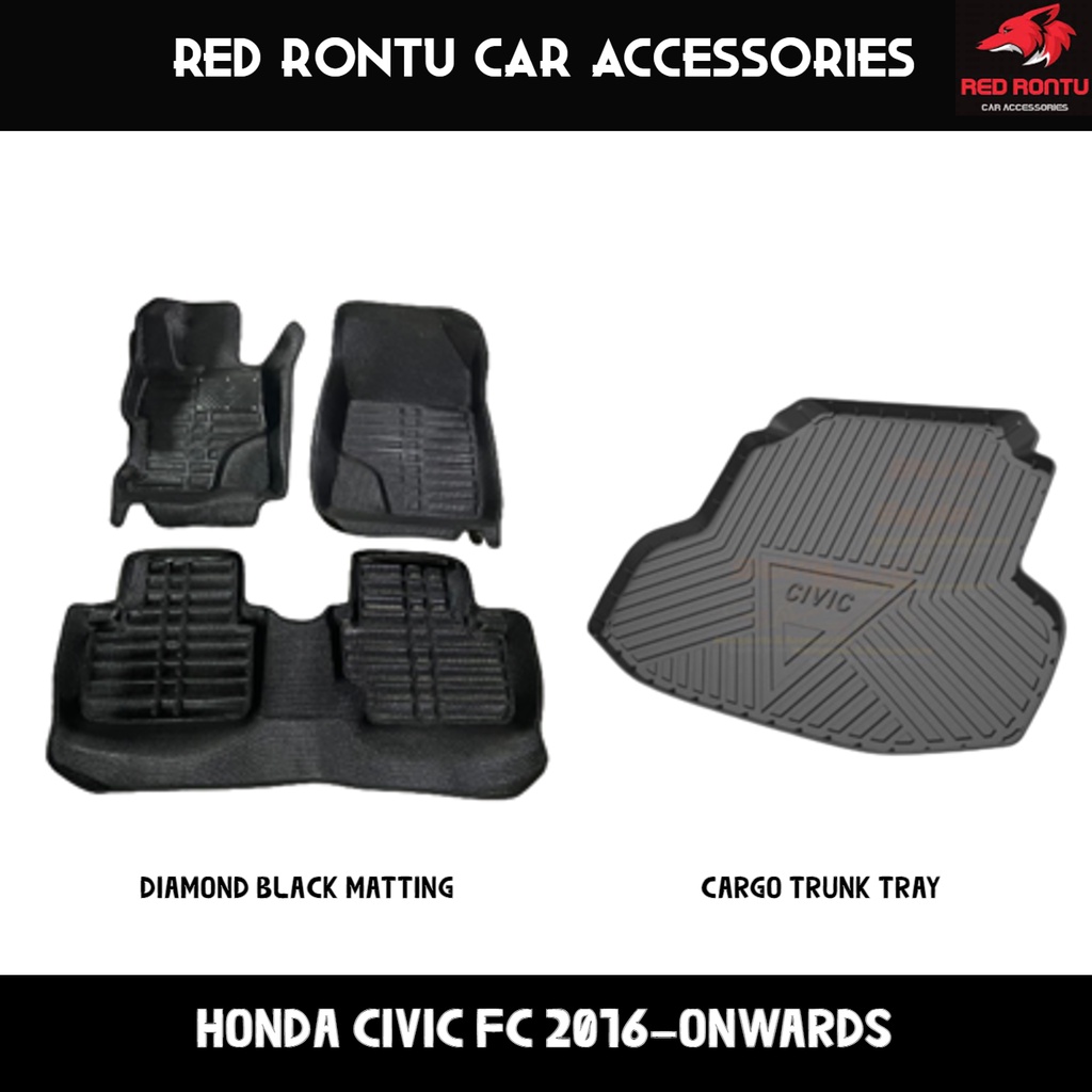 Honda Civic 20192022 Full Car Matting Diamond Deep Dish Matting with