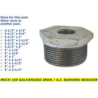 4 X 1 2 To 4 X 3 Mech 150 Galvanized Iron G I Bushing Reducer Shopee Philippines