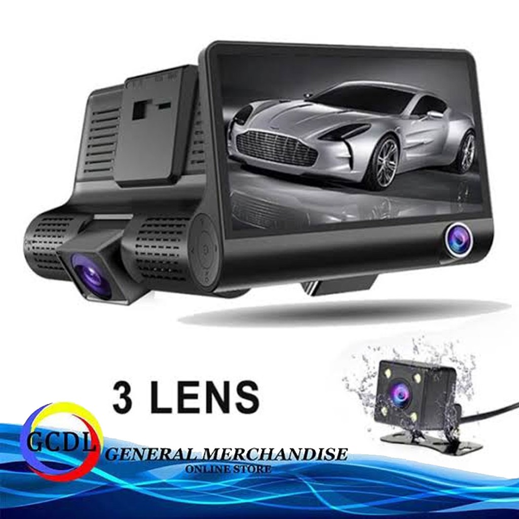 QCY A27 PRO/A27 Car Dashcam 3 Lens 4 inch FHD 1080P Front+Inside+Rear