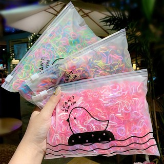 【kidtoys】1000 Pcs Disposable Rubber Band Colorful Elastic Hair Tie Gift pack