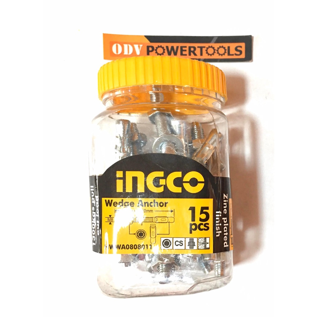 INGCO Wedge Anchor Bolt Zinc Plated Finish HWWA0808011 ODV POWERTOOLS