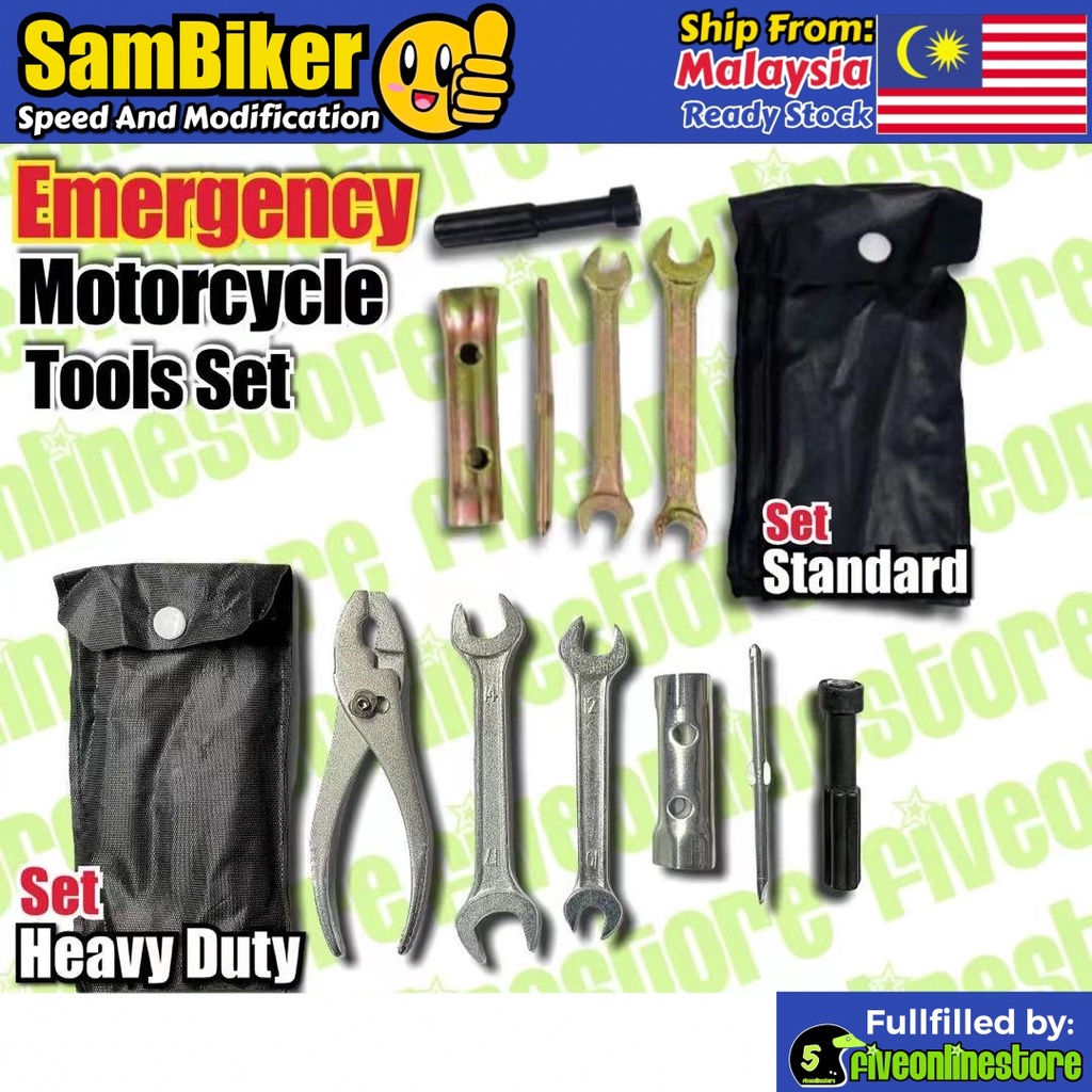 Motorcycle Emergency Tools Kit Heavy Duty Set Bag Alat Motorsikal Moto