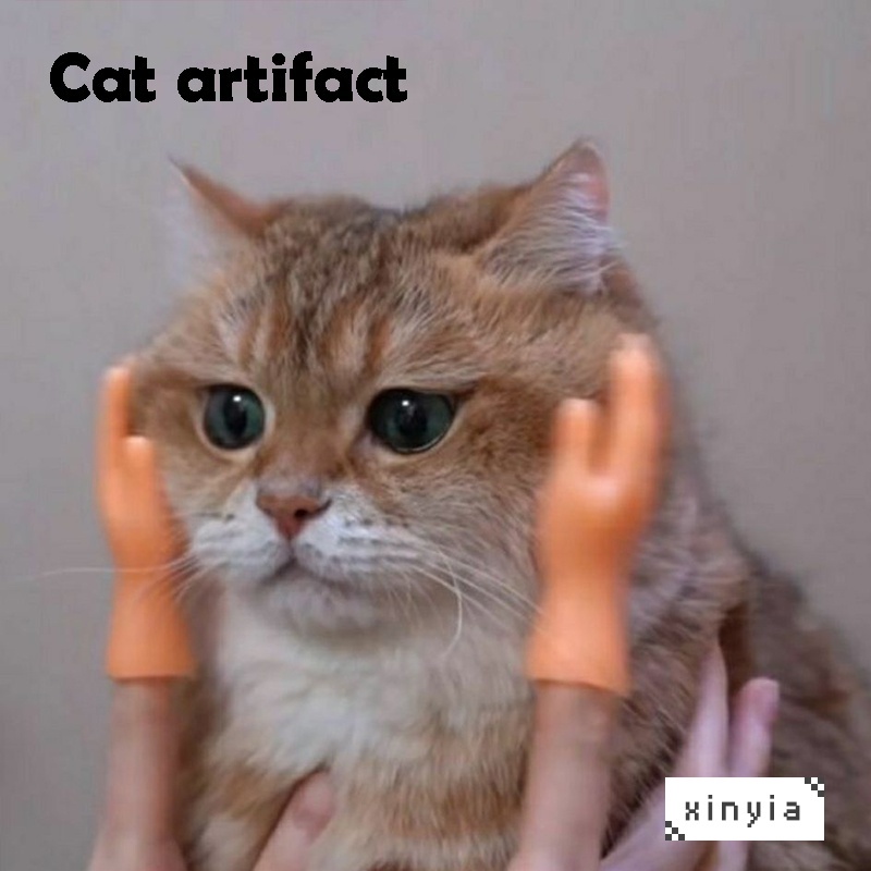 1 Pcs Tiktok Funny Cat Small Rubber Hands Finger Cap Kitten Cat Toy Pet Accessories Meme Xinyia #3