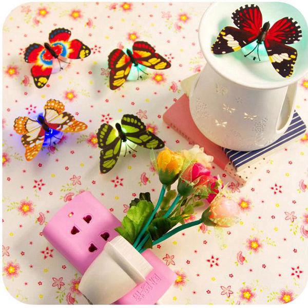 5PC  7 Colors Change 3D Butterfly LED Night Light Lamp Home #2