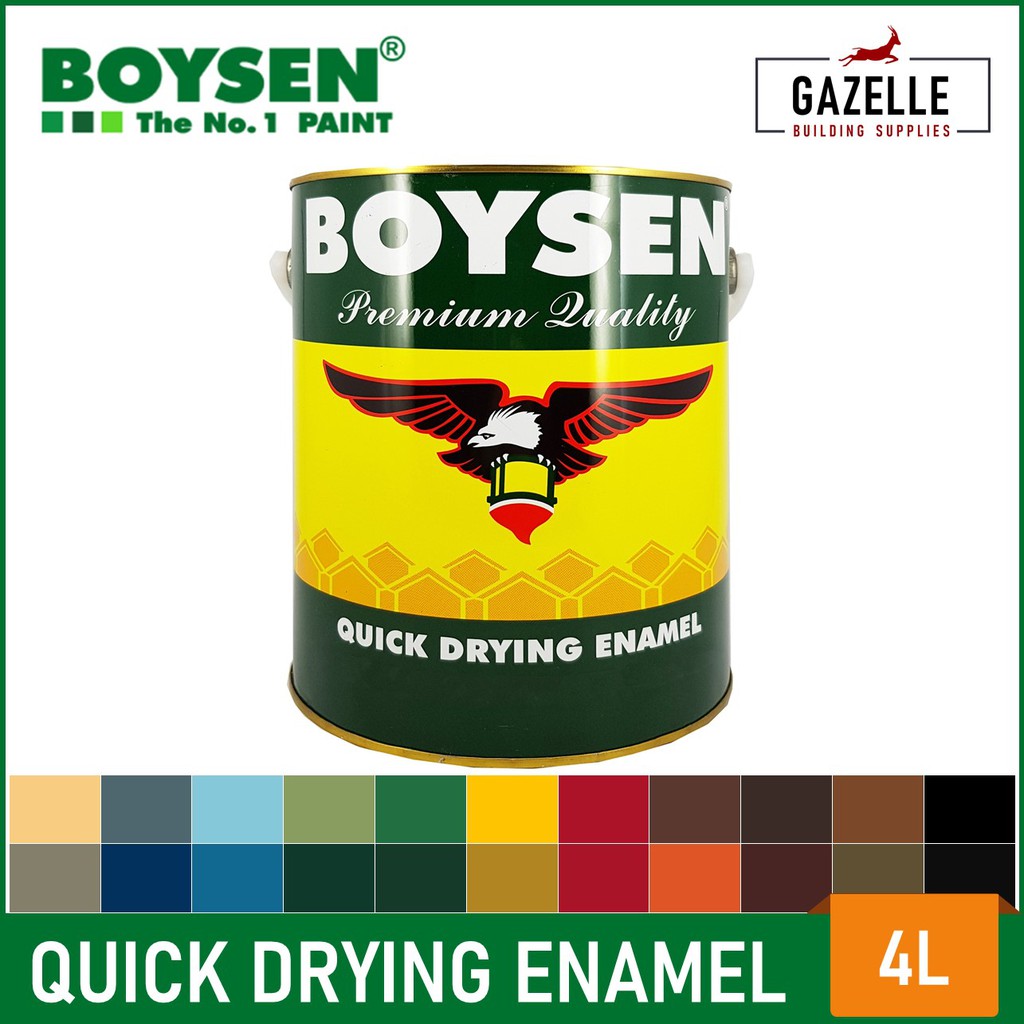 Boysen Quick Dry Drying Enamel Flatwall Metal Primer QDE Red Oxide 4L ...