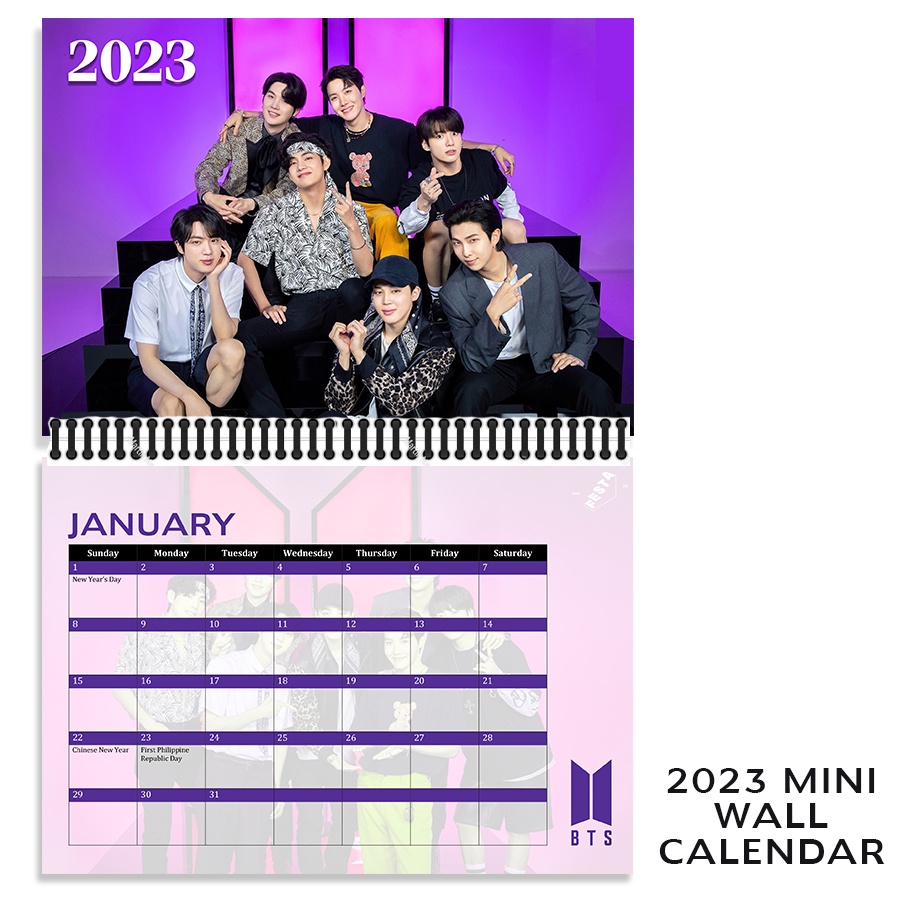 Mini Wall Calendar 2023 (BTS, TXT ,Enhypen, Black Pink, SVT)  Shopee Philippines