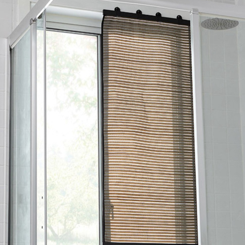 Bamboo Roman Blind 60 x 160 cm in Bamboo Colour Victoria M Privacy Window Blinds 