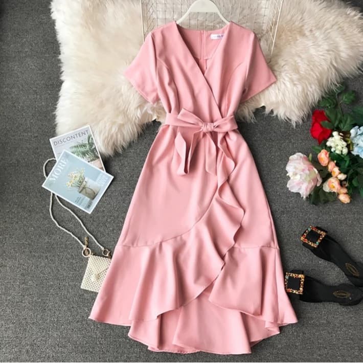 Best Seller Casual Ruffle Dress | Shopee Philippines