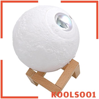 [KOOLSOO1] Projection Lamp Three-Color Nightlight LED Moonlight with Wooden Stand gm0q