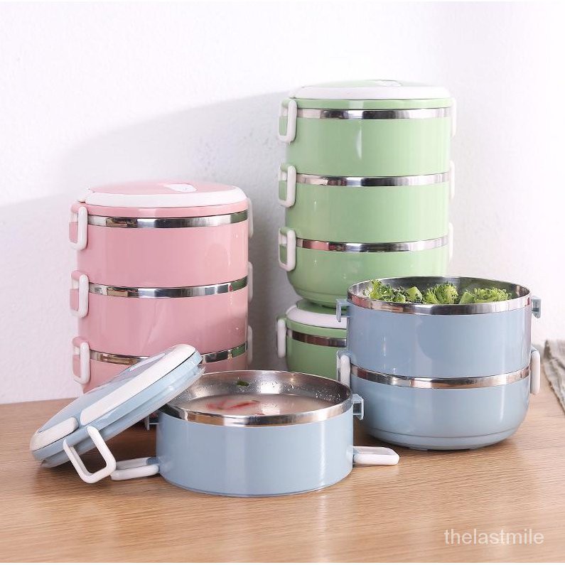 Rl @1033 Portable Three Layers Stainless Steel Insulated Bento Lunch 