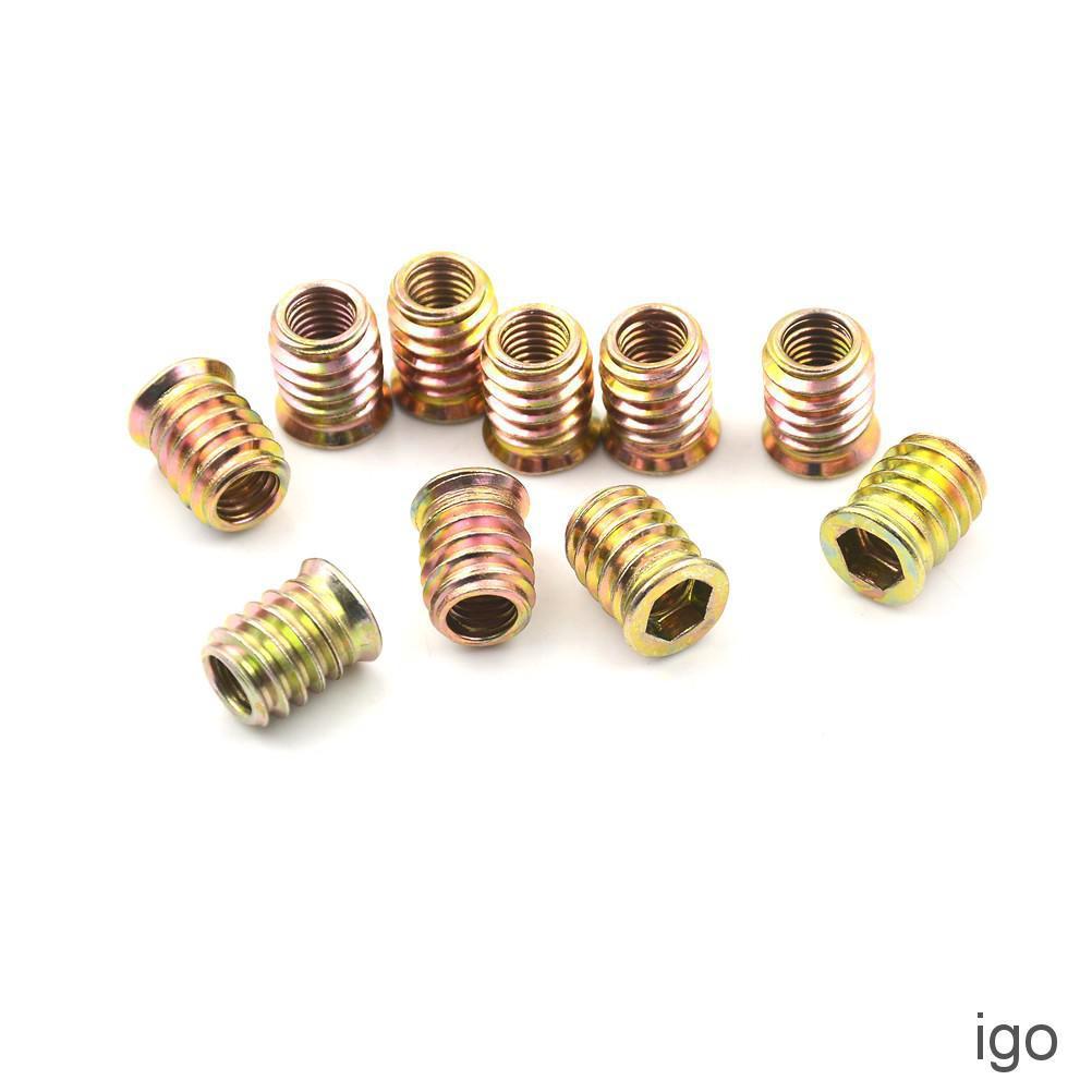 Brass M8 E-nut Wood Insert Interface Screws Hex Socket Nut Fittings 