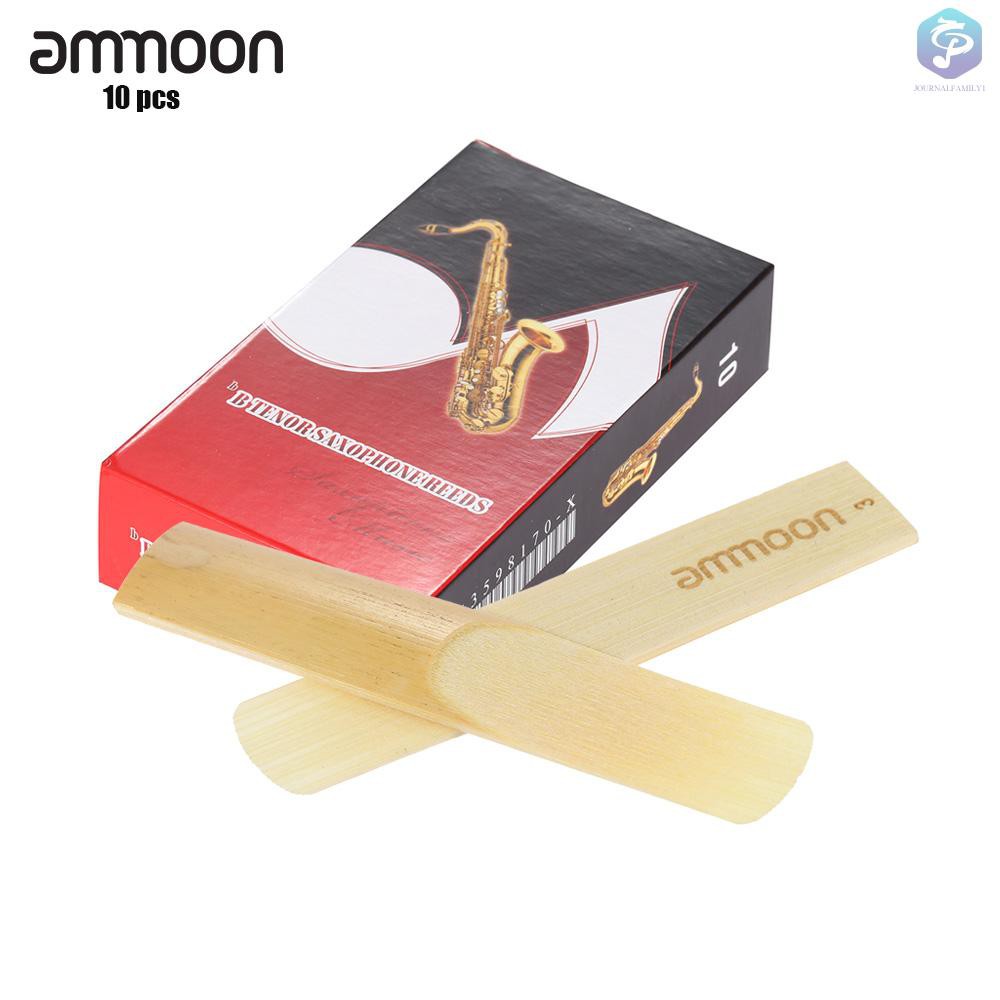 FidgetGear ammoon 10pcs Bb Tenor Saxophone Bamboo Reeds Sax Accessories Strength 3.0 J4M0