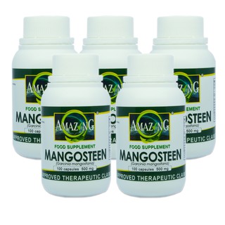 Amazing Food Supplement  Mangosteen Powder 500mg 100 Capsules  Set of 5