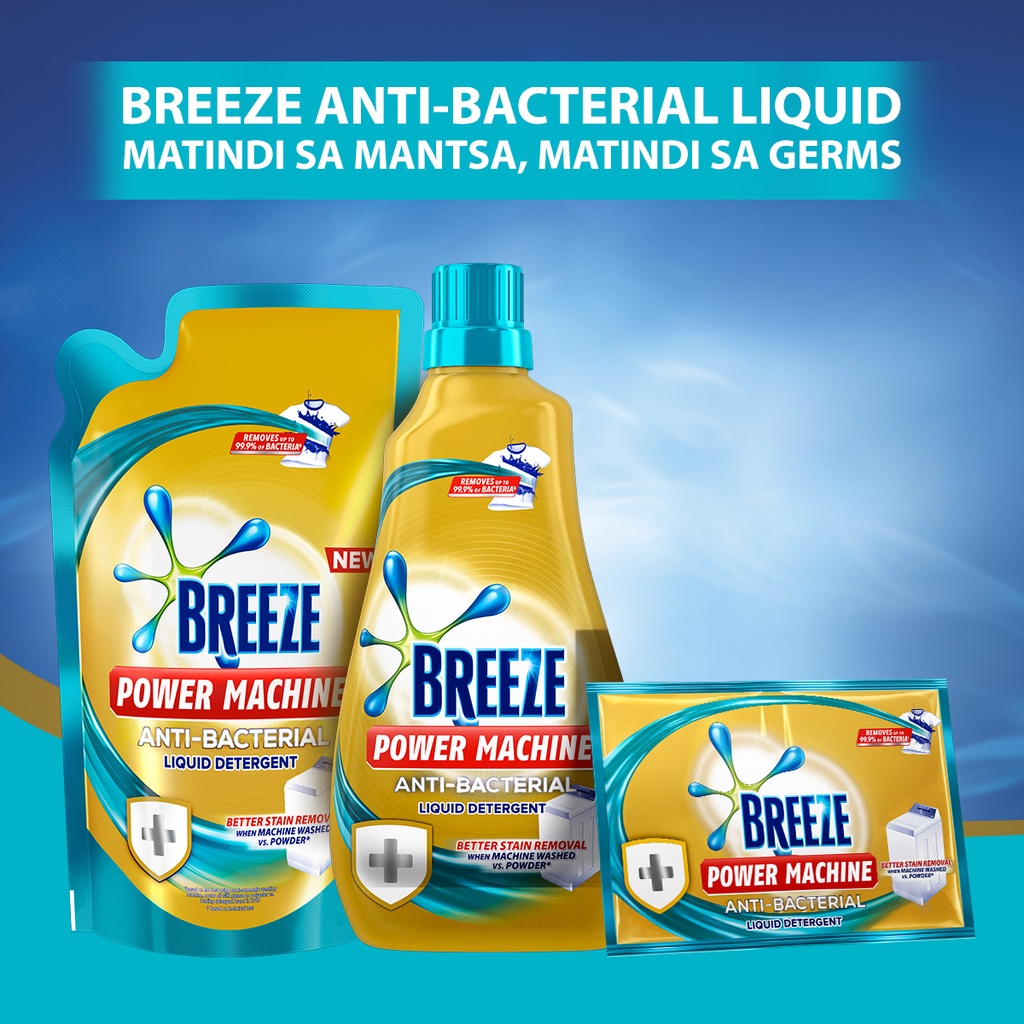 Breeze Liquid Detergent Antibacterial Powermachine 650ml Pouch