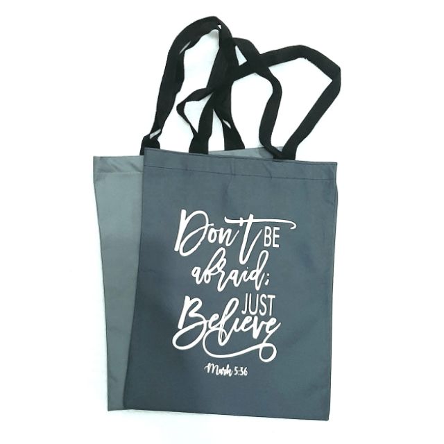 Believe_Bible Verse Water Resistant Tote Bag | Shopee Philippines