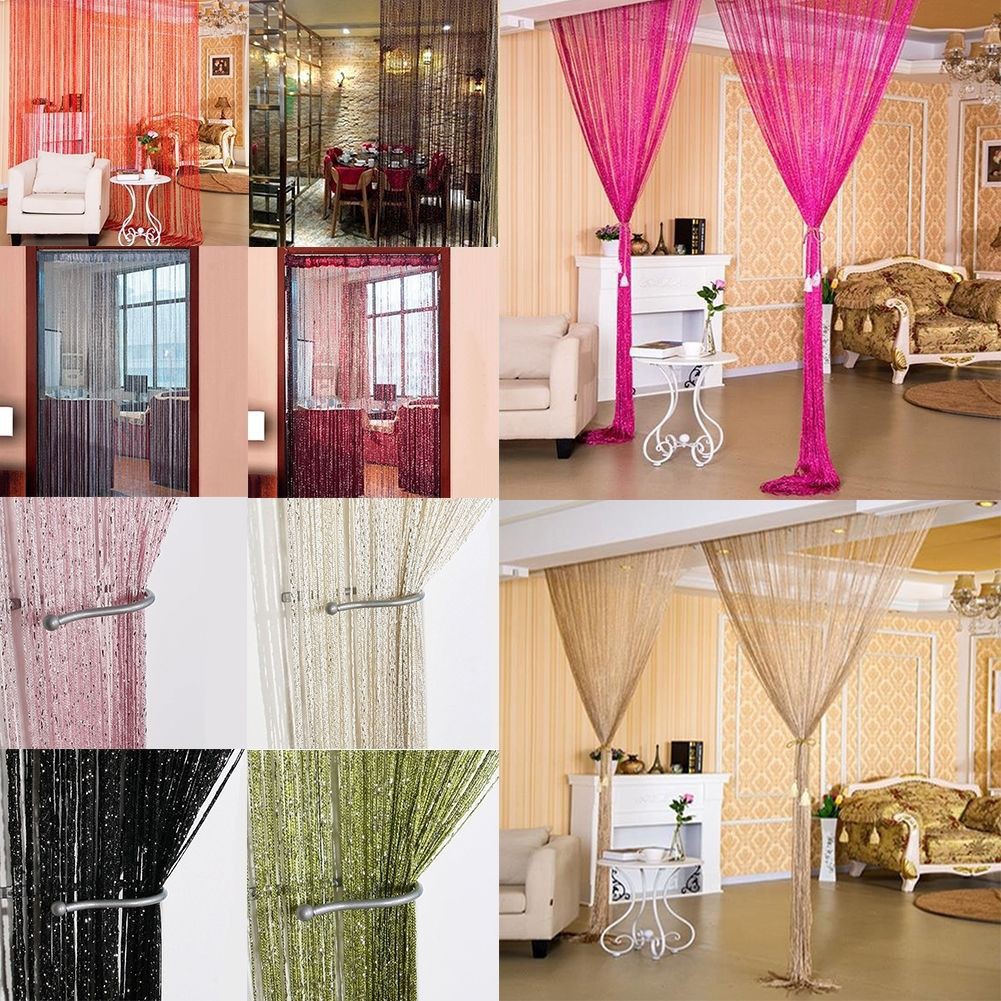 String Door Curtain Room Divider Window Panel Tassel Fringe Beads