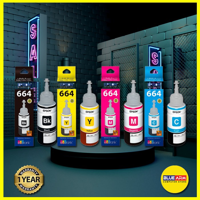 Genuine Epson 70ml Original T664 Ink Bottle Cmyk Shopee Philippines 8811