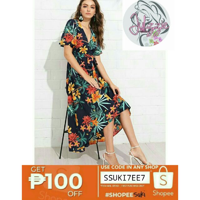 floral maxi dress shopee