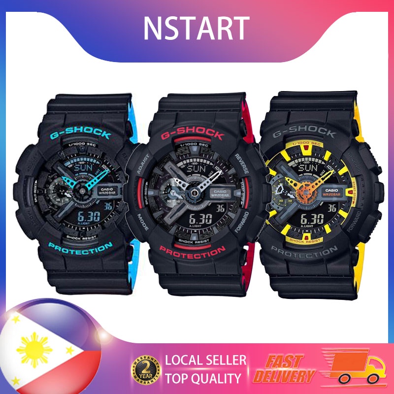 Casio G-Shock Men Watch GA-110 Panlalaking relo Analog Digital Dual Display Wrist Watch